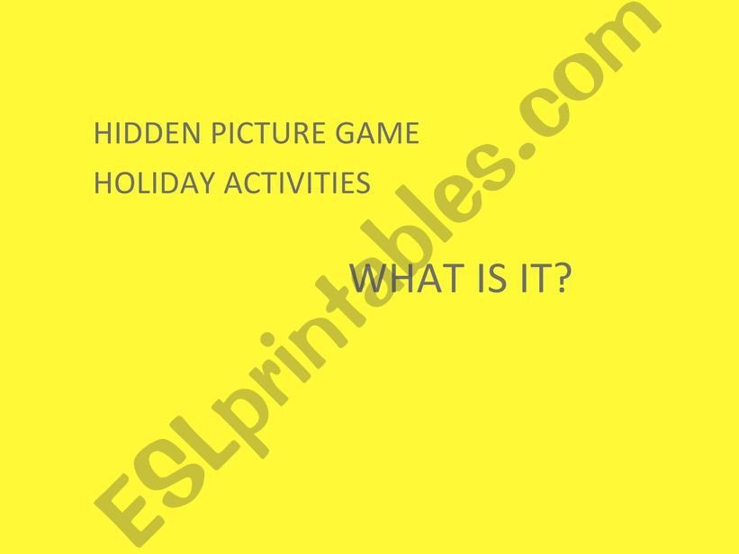 GAME HIDDEN PICTURE HOLIDAY ACTIVITIES