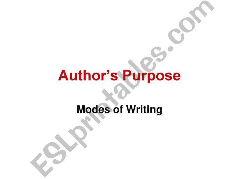 Author�s purpose powerpoint