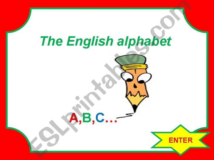 The English alphabet   ( A - I )