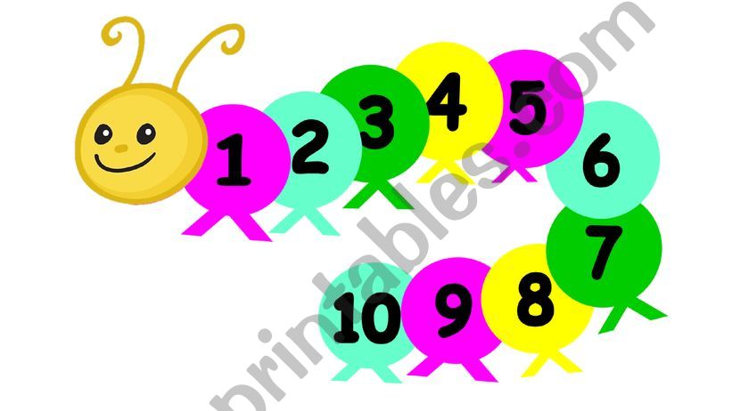 Numbers 1 - 10 Counting Caterpillar