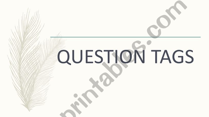 Question tags powerpoint