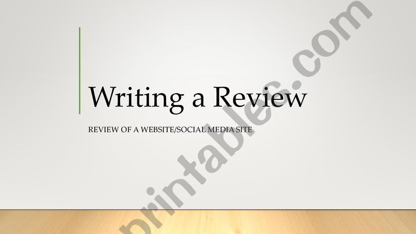 Writing a review on a webiste powerpoint