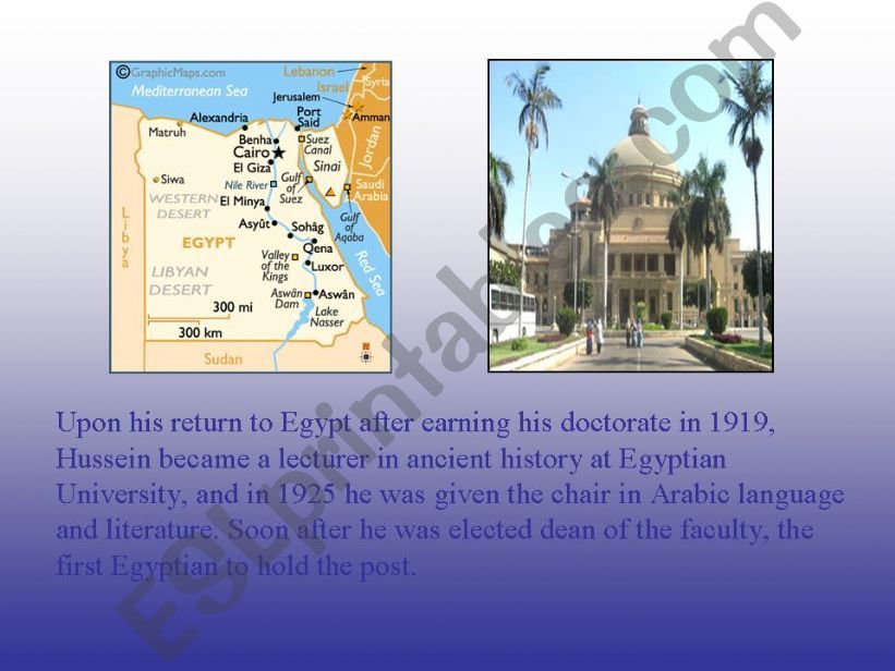 ss proj: Taha Hussein,one of Egypts leading men of letters Part 2 of 2