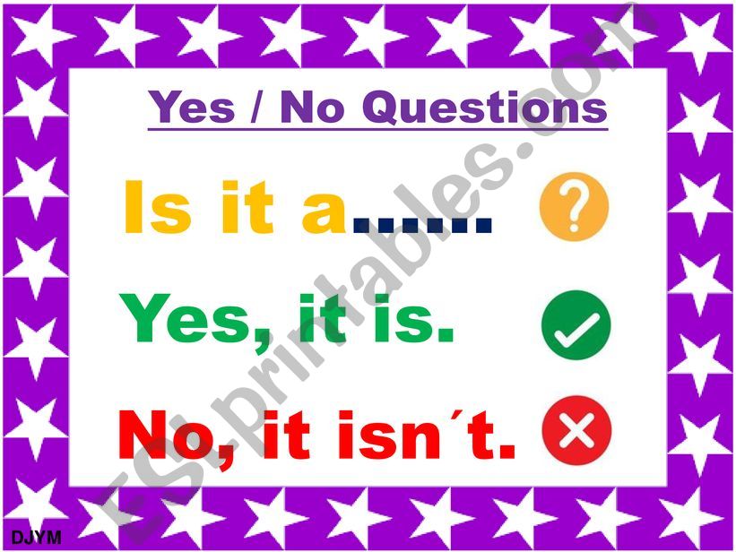 YES / NO QUESTIONS  powerpoint