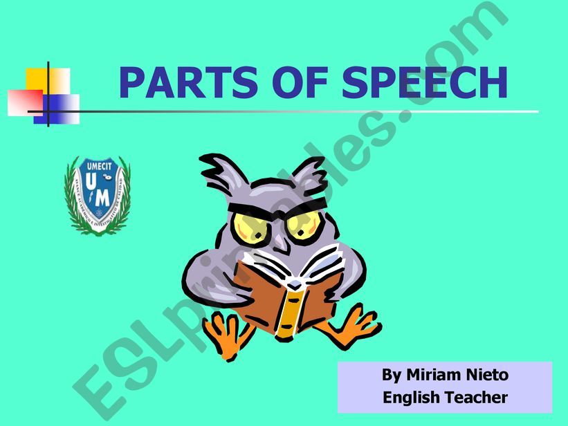 PARTS OF SPEECH powerpoint