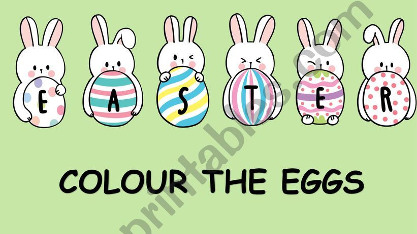 Colour the Easter eggs powerpoint