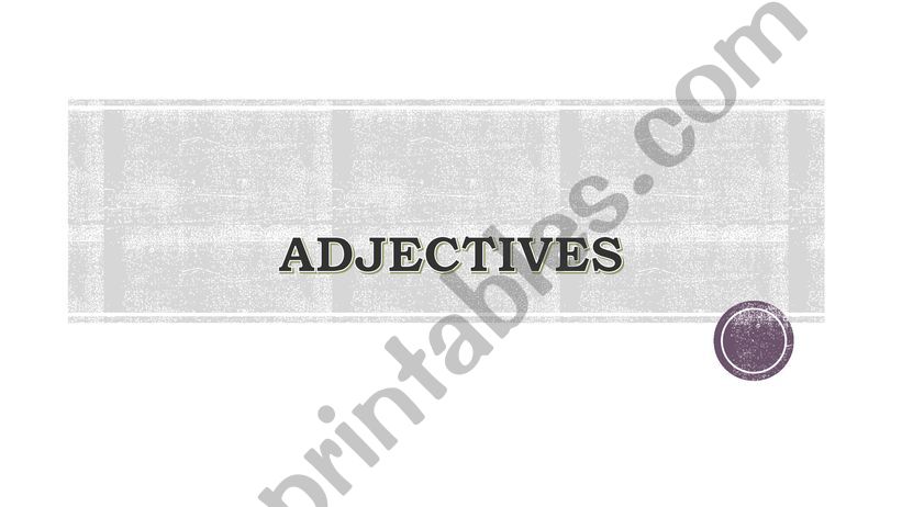 Adjectives powerpoint