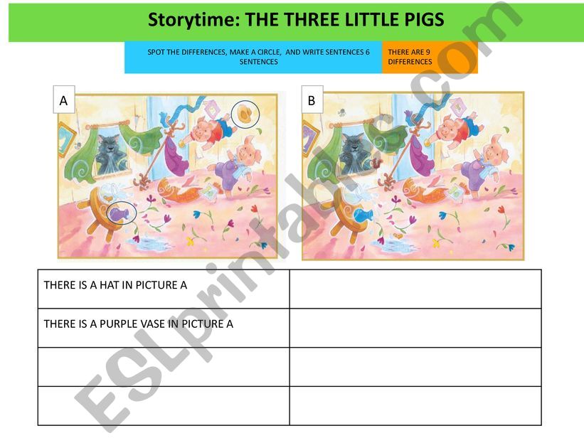 Three Little Pigs Activities - Part 1 - There is There are