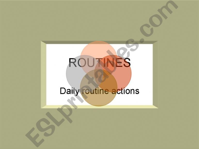 Daily routine actions powerpoint