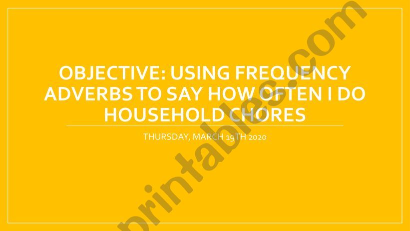 Household chores powerpoint