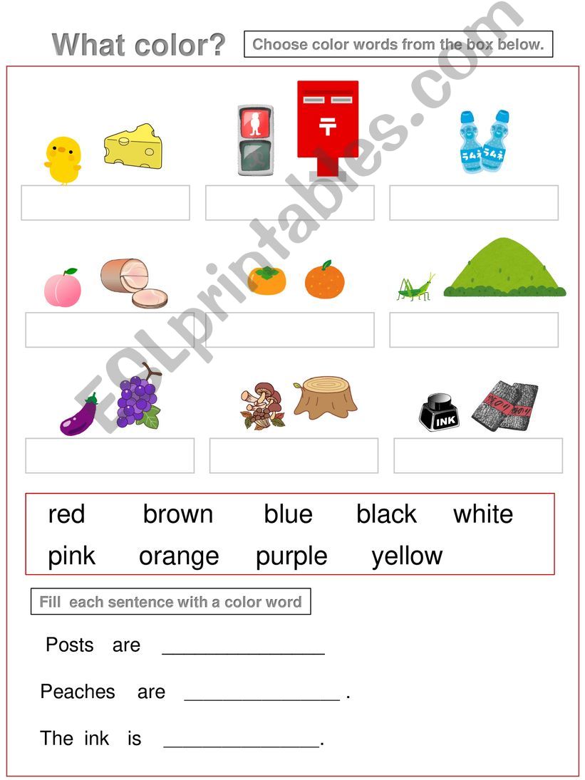Color writing worksheet powerpoint