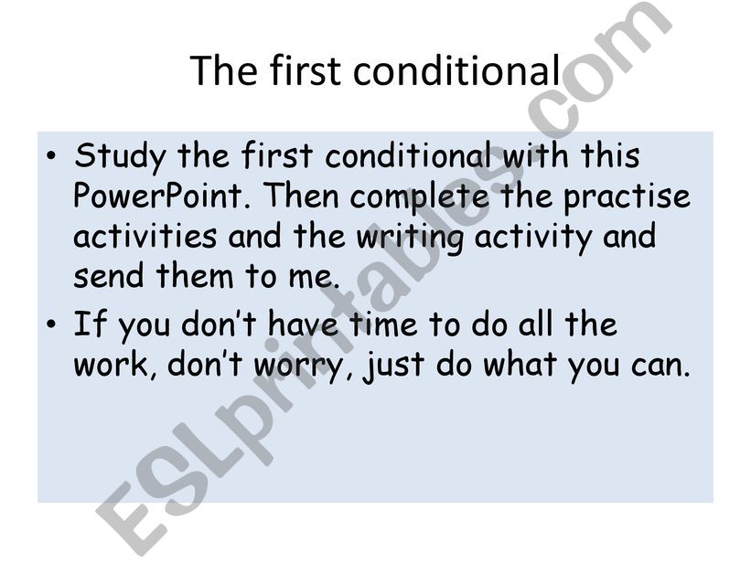 First conditional presentation