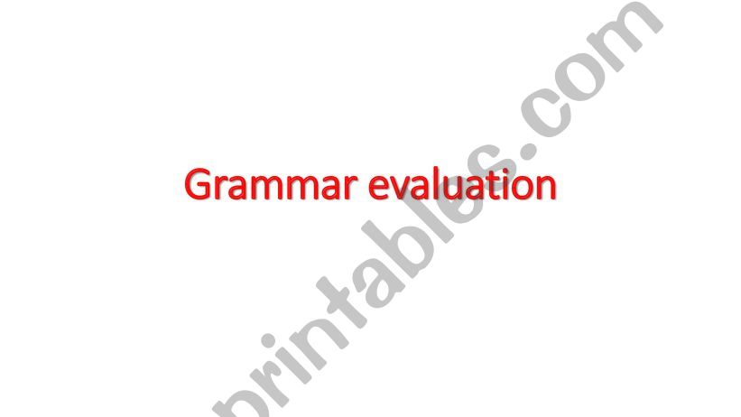 GRAMMAR EVALUATION powerpoint