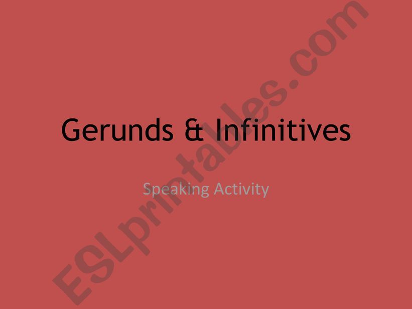 Gerund Infinitive Practice powerpoint