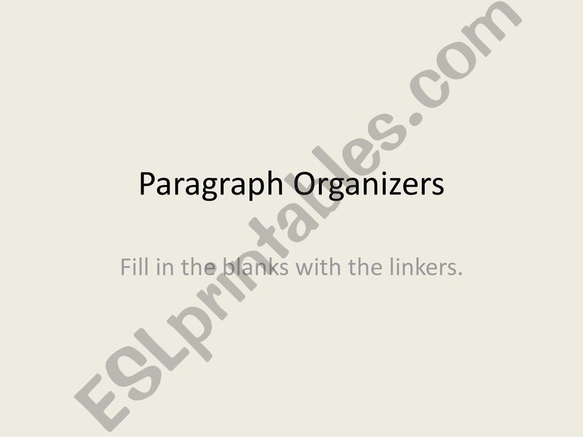 Paragpah Organizers powerpoint