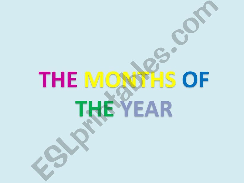MONTHS OF THE YEAR powerpoint