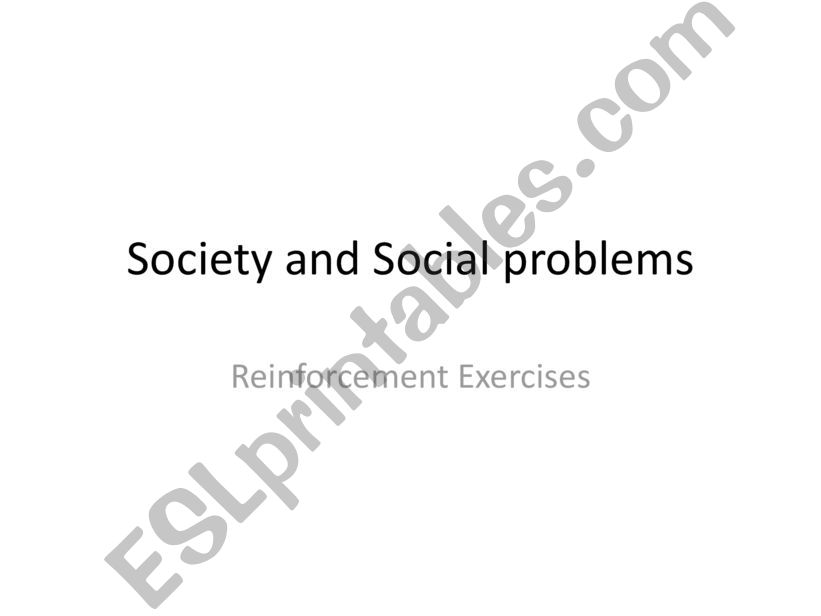social problems  vocabulary powerpoint