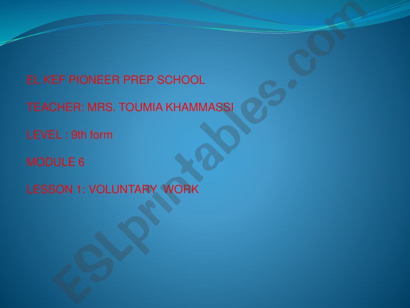 voluntary work powerpoint