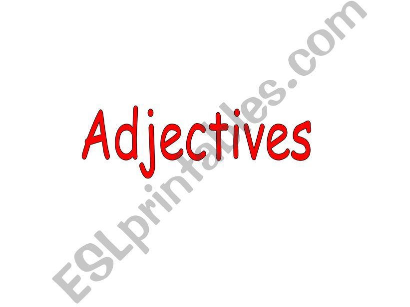 Adjectives / opposites for beginners