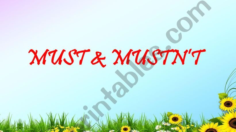 MUST AND MUSTNï¿½T powerpoint