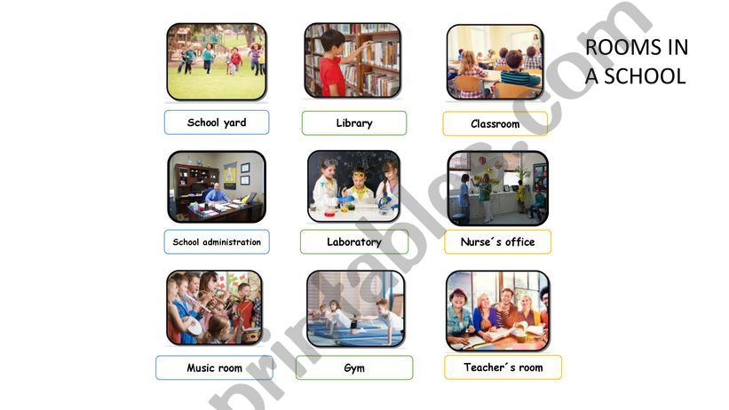 Rooms in a school powerpoint