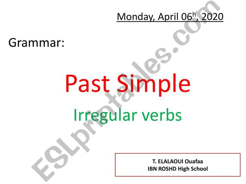 Irregular verbs powerpoint