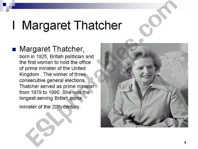Margaret Thatcher powerpoint