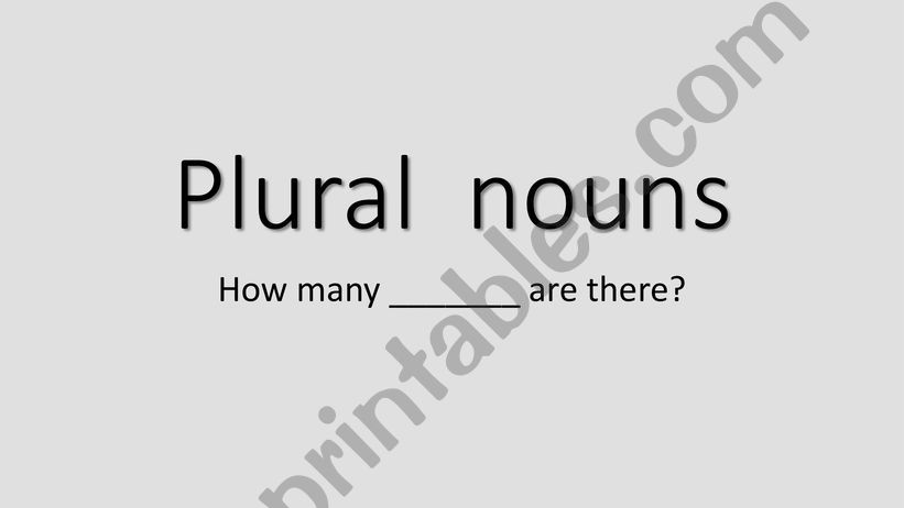 PLURAL NOUNS powerpoint