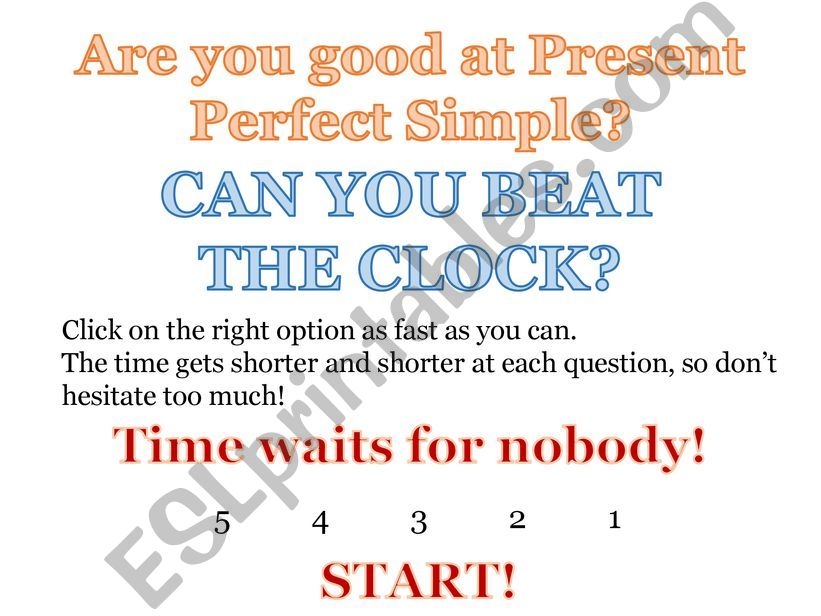 Present Perfect Simple game powerpoint