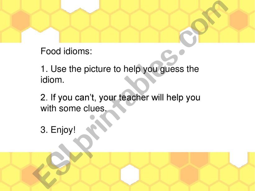 Food idioms powerpoint