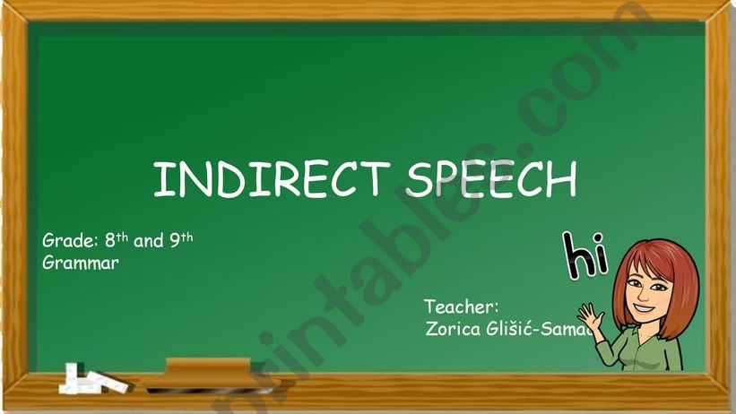 Indirect speech powerpoint