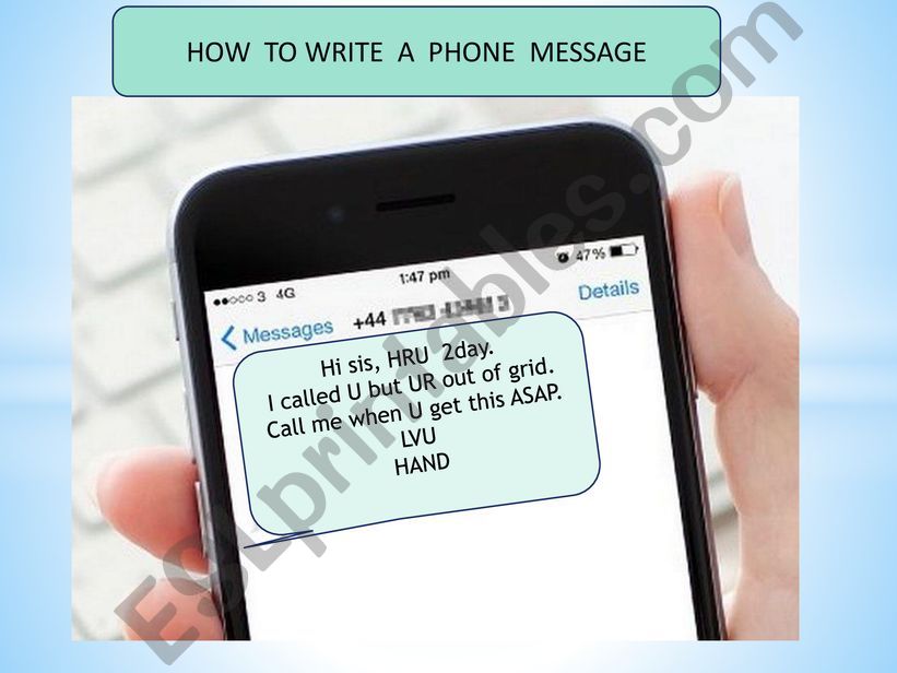 phone messages / sms  powerpoint