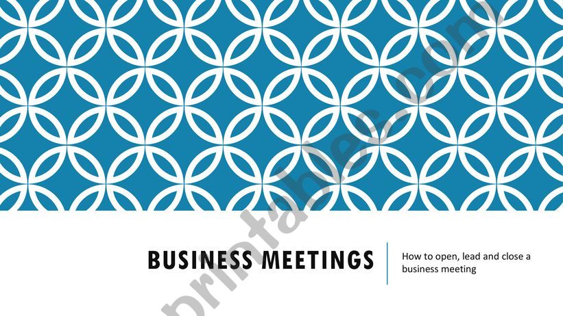 Business Meetings powerpoint