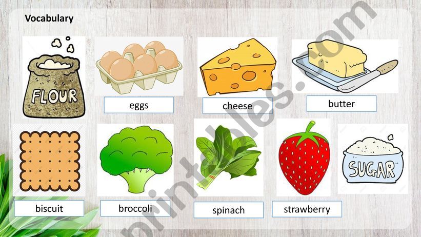 Vocabulary about Food powerpoint