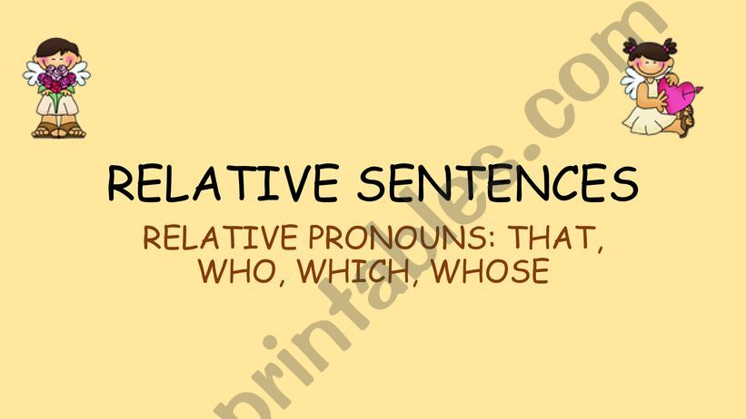 RELATIVE SENTENCES powerpoint