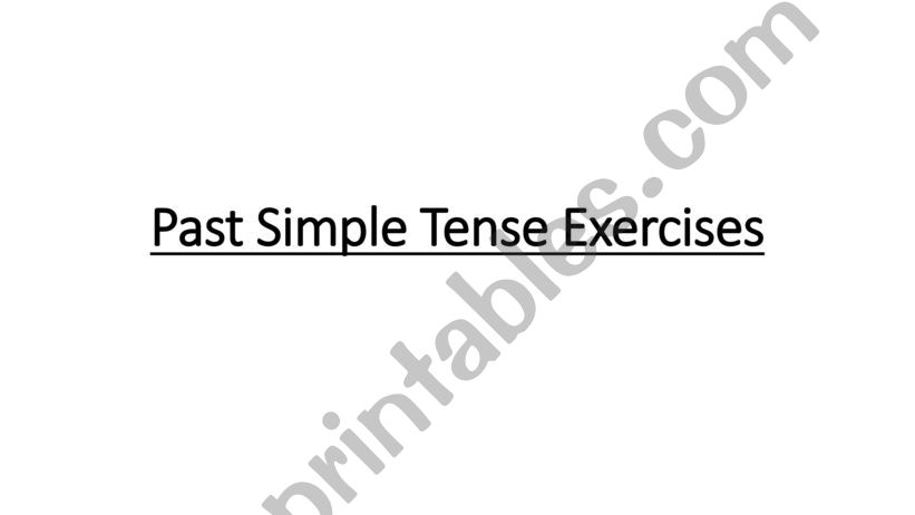 Simple Past exercises powerpoint