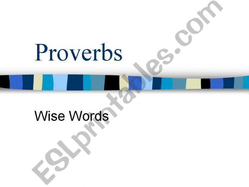 Proverbs powerpoint