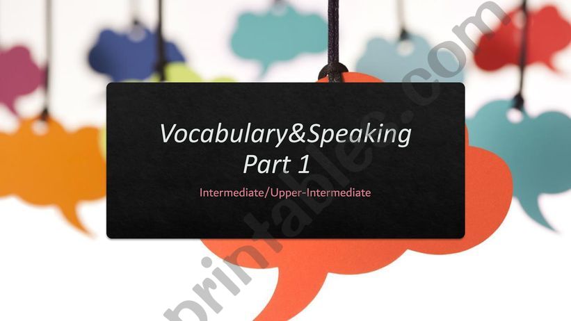 SLEEP Vocabulary&Speaking PART 1