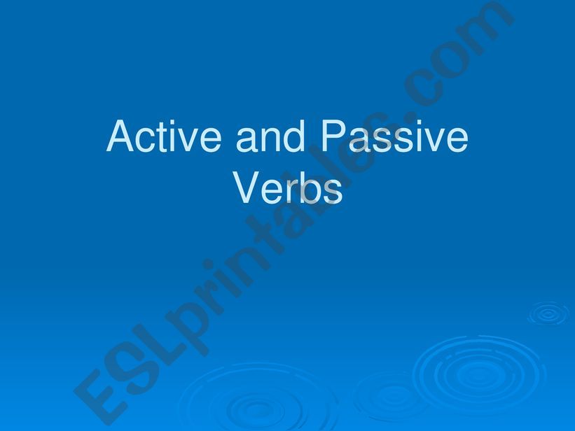 Active and Passive Voice Presentation