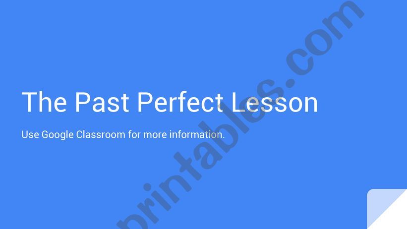 Past Perfect Presentation powerpoint