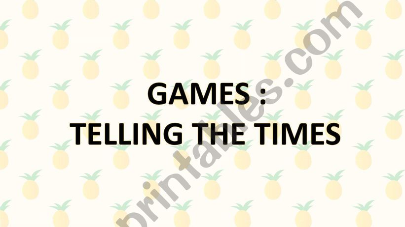 TELLING TIMES GAME powerpoint