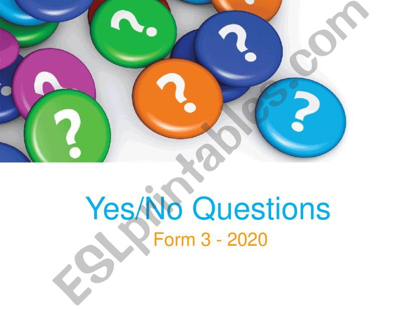 Yes/No questions - Present simple