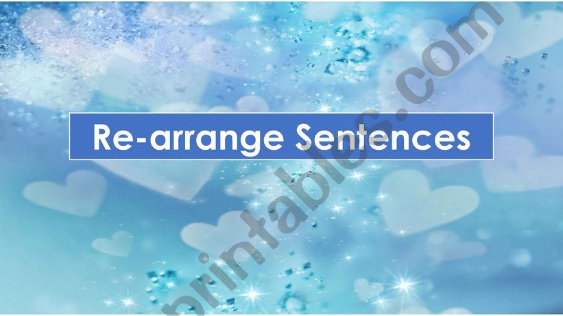 Re-arrange Sentences powerpoint