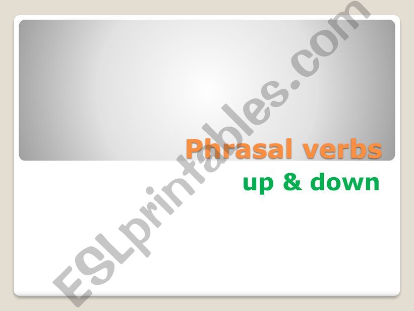 Phrasal verbs powerpoint