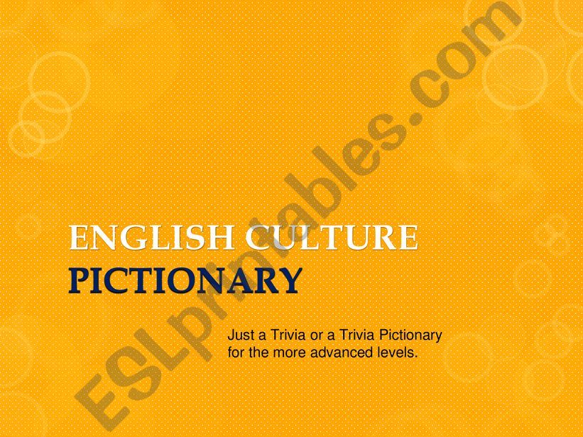 English Culture TRIVIA powerpoint