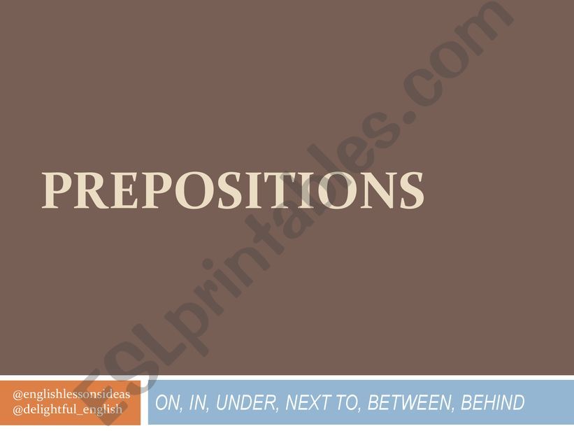 Prepositions of place powerpoint