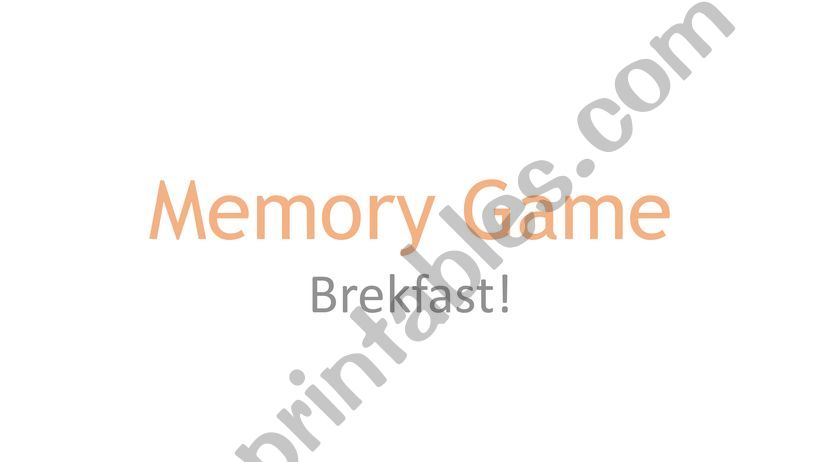 Breakfast Memory Game powerpoint