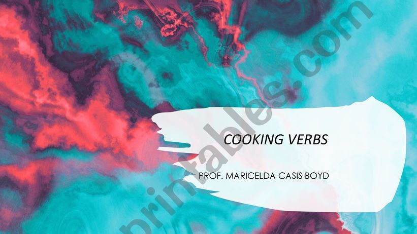 COOKING VERBS  powerpoint