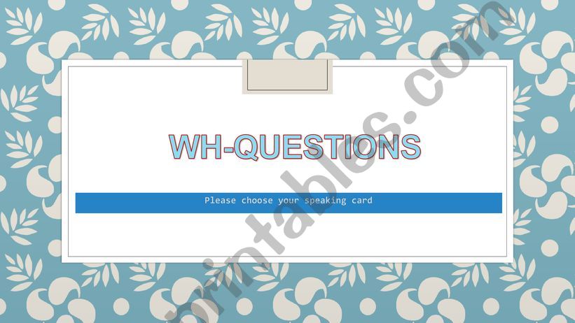 Conversation  Cards powerpoint