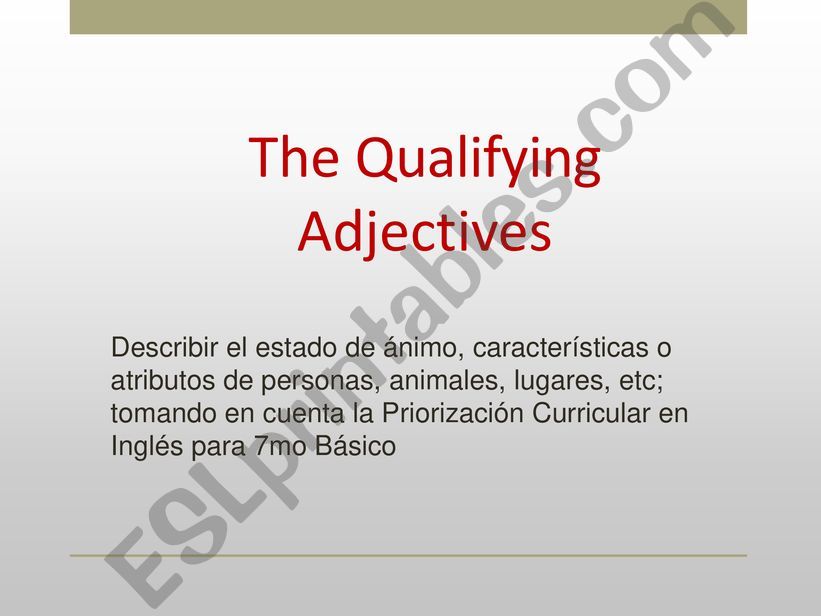Qualifying Adjectives PPT powerpoint